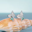 925 Sterling Silver Earrings with Transparent Glass, 5x12mm for Women