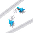 925 Sterling Silver Oxidized Enamel Earrings for Women - 1.3x0.5cm