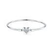 925 Sterling Silver White Gold Plated CZ Bracelet for Women - Size 17.0
