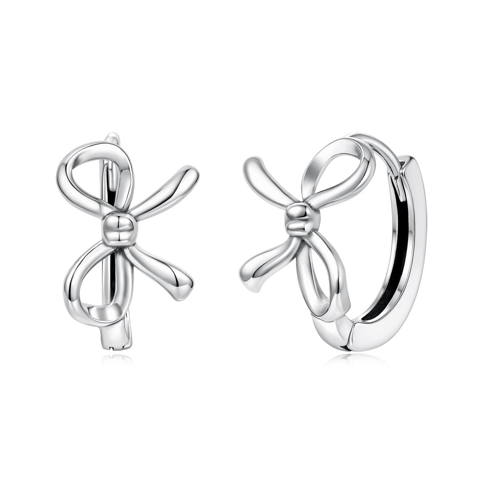 925 Sterling Silver White Gold Plated 1.1 x 0.85 cm Hoop Earrings for Women