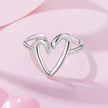 925 Sterling Silver Oxidized Silver Heart Ring for Women