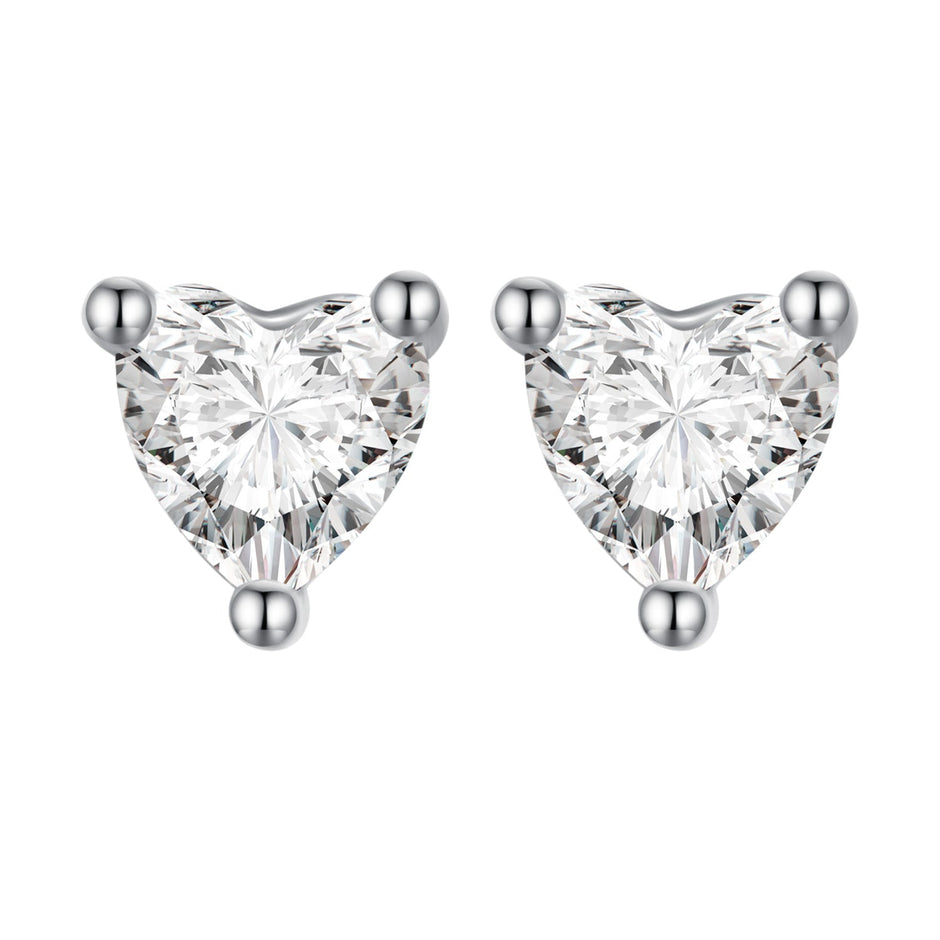999 Platinum Plated S925 Silver Pavé Setting Earrings for Women