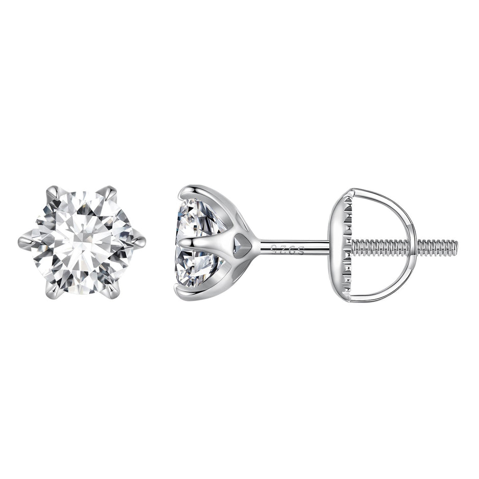 S925 Sterling Silver 2.00 Carat Moissanite Earrings for Women