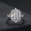 925 Sterling Silver 2 Carat Moissanite Ring in White Gold Plating - Size 8 for Women