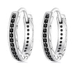 925 Sterling Silver Oxidized Pavé CZ Earrings