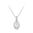 925 Sterling Silver 1 Carat Moissanite Necklace with Pavé Setting, 400 mm Length for Women