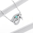 925 Sterling Silver Opal Necklace with CZ and Platinum Plating, Adjustable Length 45cm, Women’s Jewelry