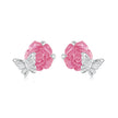 925 Sterling Silver White Gold Plated Resin Earrings 8x10mm for Women