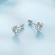 925 Sterling Silver White Gold Plated Pavé CZ Earrings