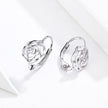 925 Sterling Silver Earrings with Pavé Setting CZ - 1.4x0.9 cm for Women