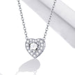 925 Sterling Silver Adjustable Cubic Zirconia Pendant Necklace for Women