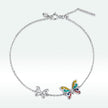 925 Sterling Silver Adjustable Butterfly Enamel Bracelet for Women