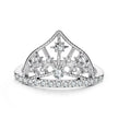 925 Sterling Silver White Gold Plated Ring with Pavé Setting CZ Size 6 for Women