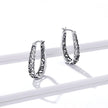 925 Sterling Silver Earrings 2.3*0.4cm Oxidized Silver for Women