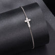 925 Sterling Silver Moissanite Bracelet 15+6cm, Plated White Gold, for Women