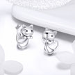 925 Sterling Silver Earrings with Pavé Setting in Oxidized Finish