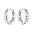 925 Sterling Silver Plated White Gold Earrings for Women - Size 11*3mm