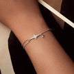 925 Sterling Silver & White Gold Plated Pave Setting CZ Bracelet 15+6cm