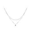 925 Sterling Silver Necklace with 8x6mm Pavé Setting CZ Pendant for Women