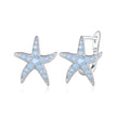 925 Sterling Silver Opal Earrings 15x13mm for Women