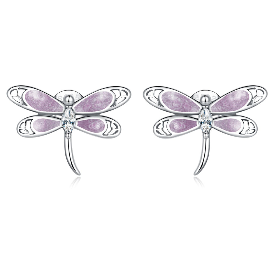 925 Sterling Silver Enamel Process Earrings with Pavé Setting CZ for Women