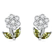 925 Sterling Silver Earrings with Pavé Setting CZ in White Gold