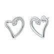 925 Sterling Silver Earrings with CZ in White Gold Plating - 1.4x1.2cm for Women