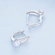925 Sterling Silver Earrings with CZ Pavé Setting, 1.4*0.62cm for Women