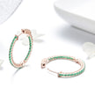 925 Sterling Silver Plated Rose Gold Pavé Setting CZ Earrings