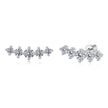 925 Sterling Silver White Gold Plated Moissanite 1.4 x 0.4 cm Earrings for Women