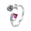 925 Sterling Silver Ring with Pavé Setting CZ, Width 0.15cm, Women's Jewelry