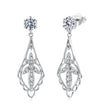 925 Sterling Silver 0.50 Carat Moissanite Earrings with White Gold Plating for Women