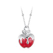 925 Sterling Silver White Gold Plated Enamel Necklace 40+5cm for Women