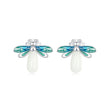 925 Sterling Silver Earrings with Luminous Stone in 10x12mm