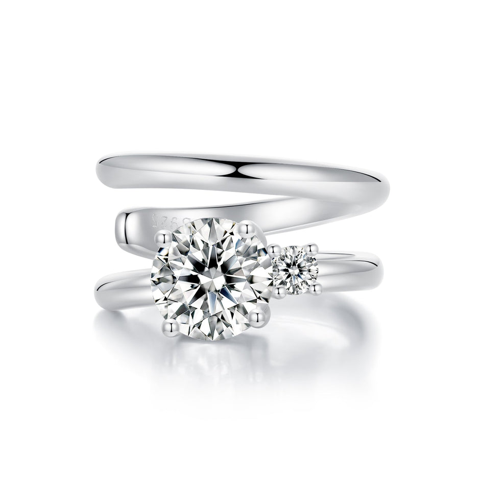 925 Sterling Silver 5mm Moissanite Earrings for Women, 13x8mm, White Gold Plated