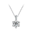 925 Sterling Silver Moissanite Plated Platinum Necklace for Women, 6.5mm, Style L, 400mm Length