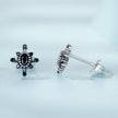 925 Sterling Silver Earrings with Pavé Setting CZ, Size 0.8*0.7cm for Women