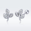 925 Sterling Silver Oxidized Pavé Setting CZ Earrings