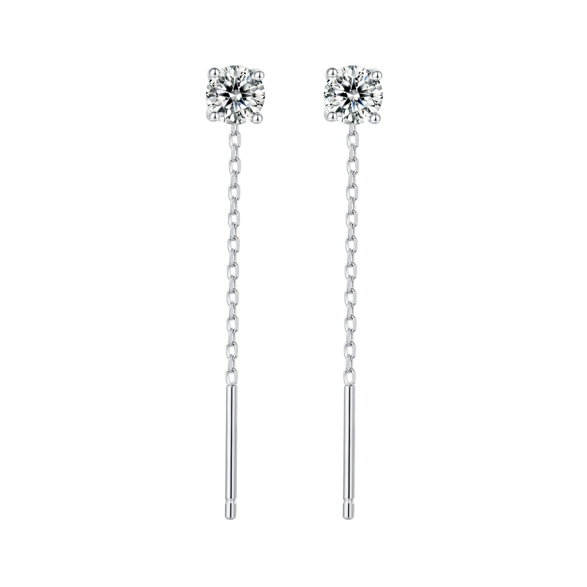 925 Sterling Silver 4.0 Carat Moissanite Earrings for Women