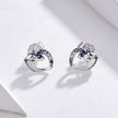 925 Sterling Silver Earrings with Oxidized Finish and Pavé Setting