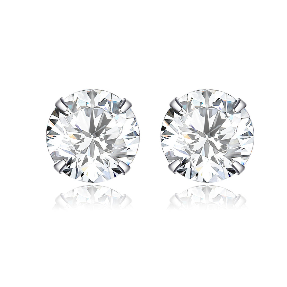 925 Sterling Silver Earrings with Pavé Setting CZ