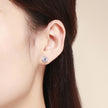925 Sterling Silver Plated Platinum 0.6cm CZ Earrings