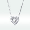 925 Sterling Silver Adjustable Cubic Zirconia Pendant Necklace for Women