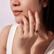 925 Sterling Silver Gold-Plated CZ Pavé Ring for Women