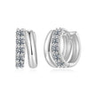 925 Sterling Silver Moissanite 0.06 Carat White Gold Plated Earrings for Women