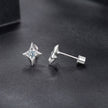 925 Sterling Silver Moissanite Earrings 0.8cm for Women