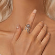 925 Sterling Silver Nano Opal Stone Ring for Women