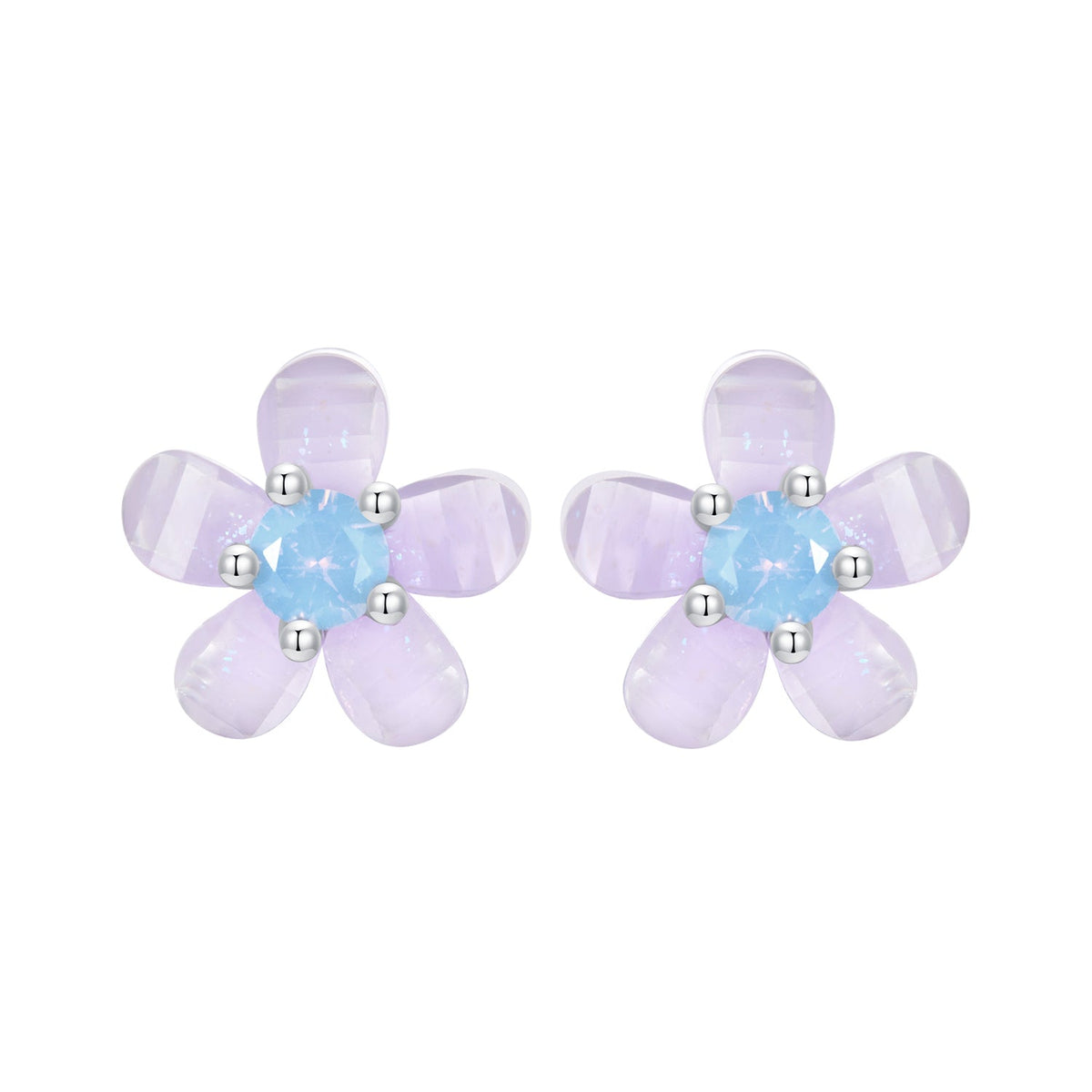 925 Sterling Silver Opal 8mm Earrings for Women