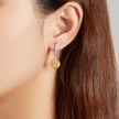 S925 Sterling Silver Plated Gold Pavé Setting CZ Earrings