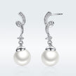 925 Sterling Silver Pavé Setting CZ & Quality Shell Pearl Earrings